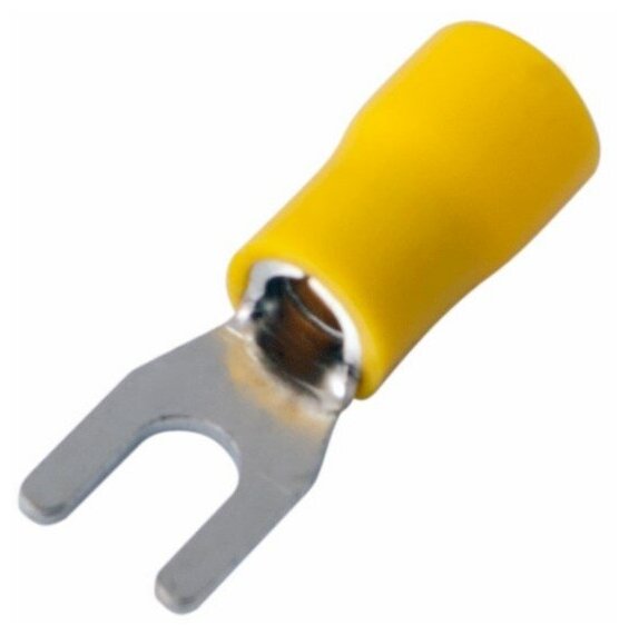 Наконечник вилочный изолированный 4.3 мм 4-6 мм² (НВи 6.0-4/НВи 55-4) желтый REXANT 08-0151 (100 шт)