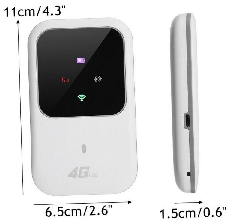 Переносной 4G Wi-Fi роутер с SIM картой HD com MR150 (4G) (I34123MO) и 3G4G модемом - 3G/4G/LTE маршрутизатор Wi-Fi 4g маршрутизатор