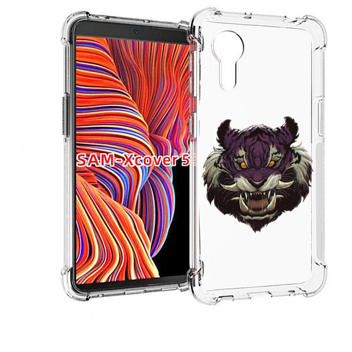 Чехол MyPads Страшный-тигр для Samsung Galaxy Xcover 5 задняя-панель-накладка-бампер