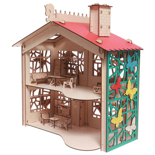 фото Кукольный домик деревянный дом с мебелью тутси