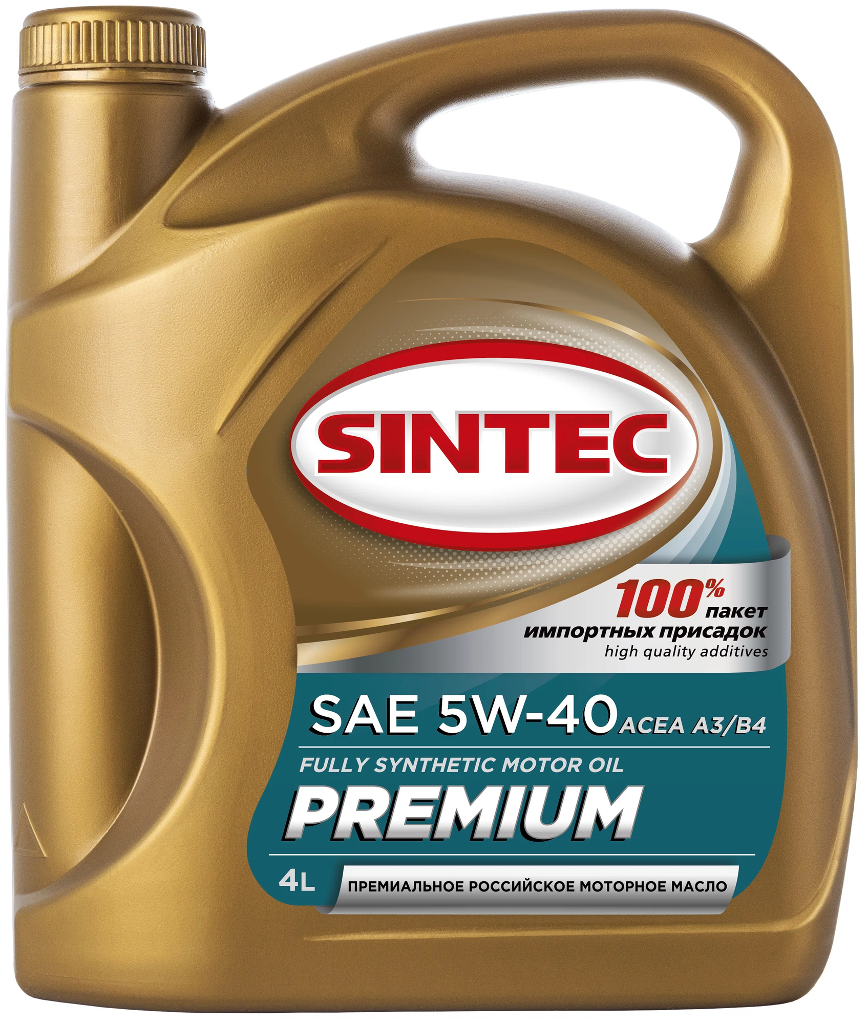 Синтетическое моторное масло SINTEC Premium SAE 5W-40 ACEA A3/B4, 4 л