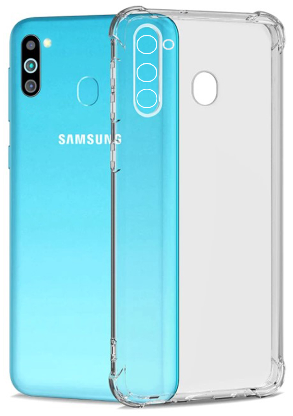 Противоударный силиконовый чехол для телефона Samsung Galaxy A11 и M11 / Ударопрочный чехол для смартфона Самсунг Галакси А11 и М11 / Прозрачный