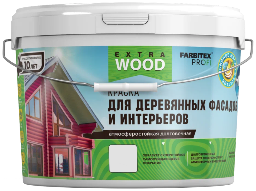 Краска акриловая Farbitex PROFI Wood extra для деревянных фасадов