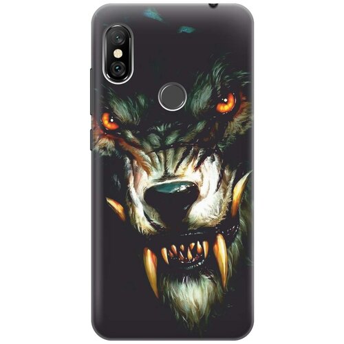 фото Gosso ультратонкий силиконовый чехол-накладка для xiaomi redmi note 6 pro с принтом "злой оборотень"