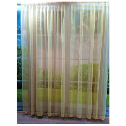 Тюль сетка Фентези горох золото 400x260 см