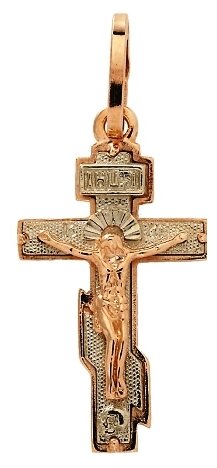Крестик Аврора, красное золото, 585 проба