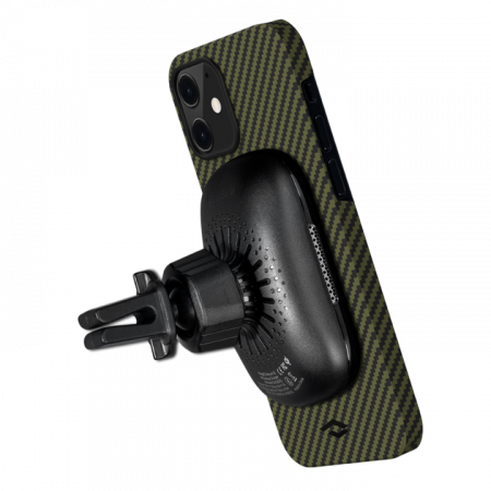 Чехол Pitaka MagEZ Case черно-зеленый в полоску для iPhone 12 Mini KI1205 - фото №8