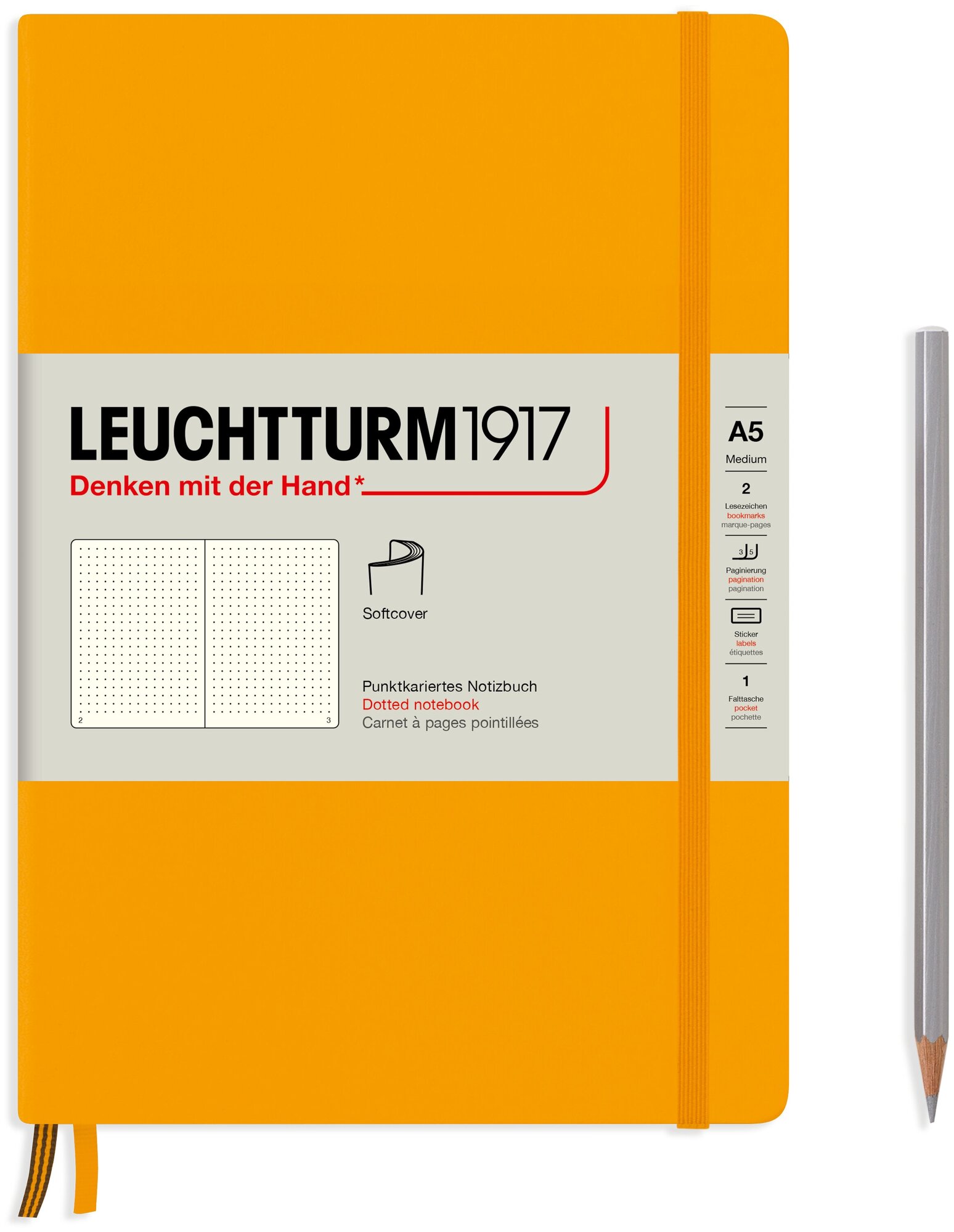 Блокнот Leuchtturm Rising Colours, 61 лист, в точку восходящее солнце, А5