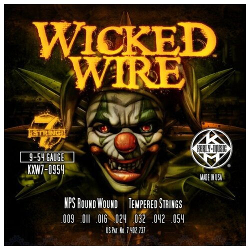 KERLY KXW7-0954 Wicked Wire NPS Roundwound Tempered струны для 7 струнной электрогитары