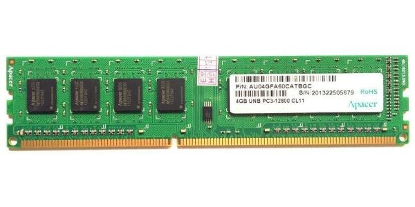 Оперативная память 4Gb (1x4Gb) PC3-12800 1600MHz DDR3 DIMM Apacer AU04GFA60CATBGC