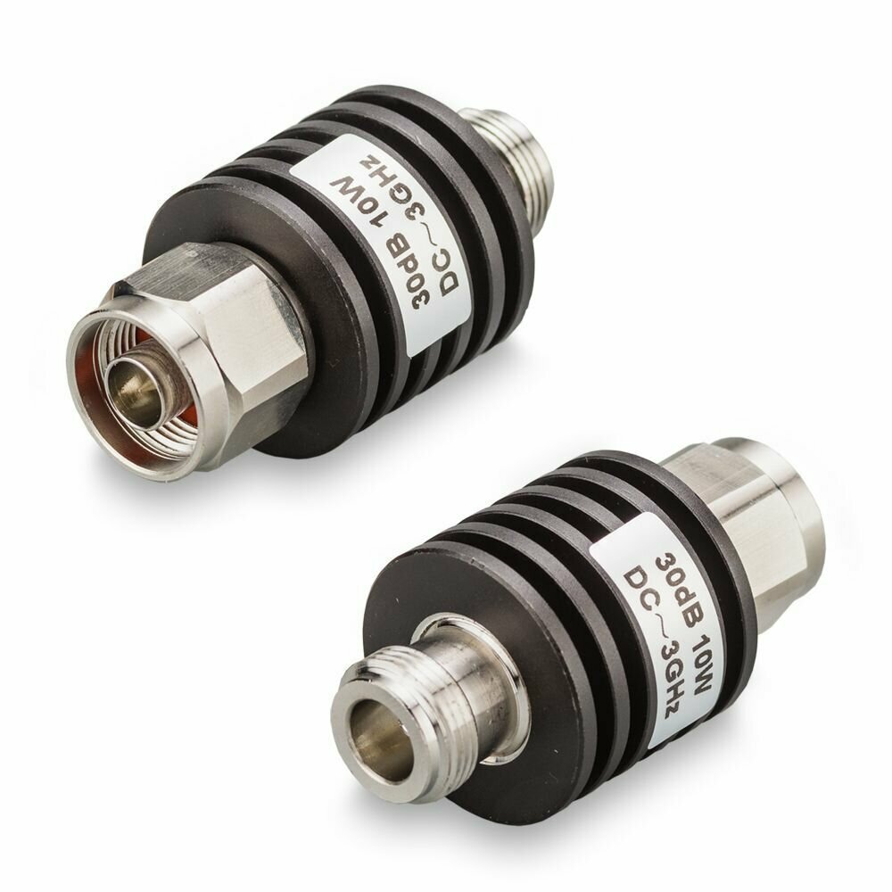 Аттенюатор KROKS 50 Ом, 30 дБ, 10 Вт (0-3 ГГц) N-connector