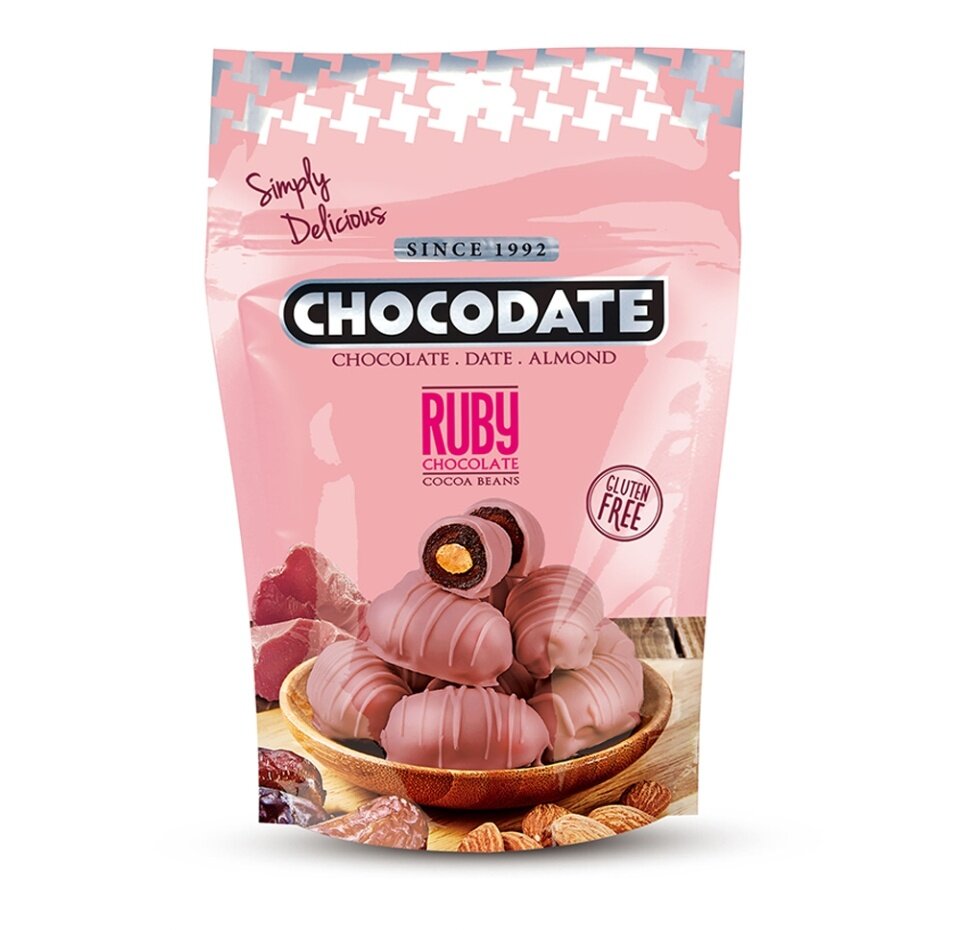 Финики с миндалем Chocodate в рубиновом шоколаде 100г, Объединенные Арабские Эмираты