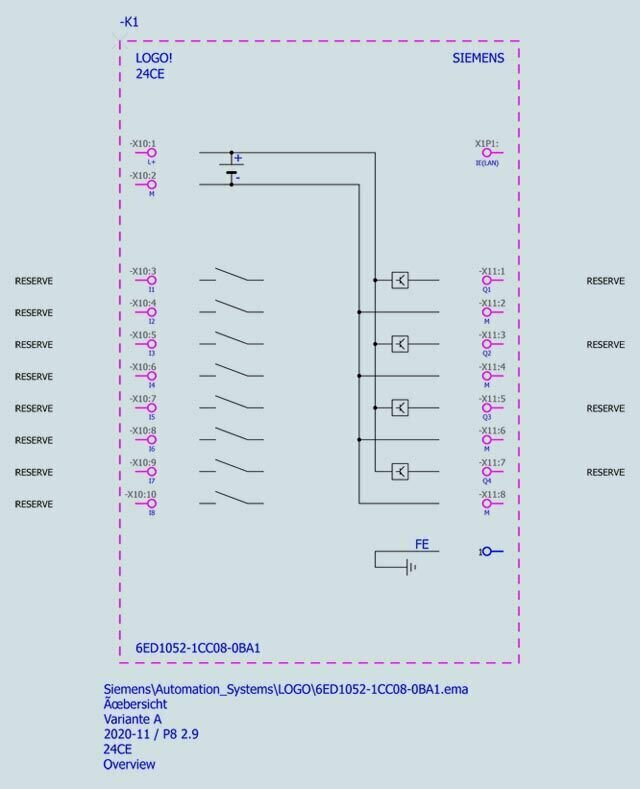 SIEMENS LOGO! 24CE логический модуль с дисплеем В24 В транз-ные 8 DI 4AI 4 DQ 6ED1052-1CC08-0BA1