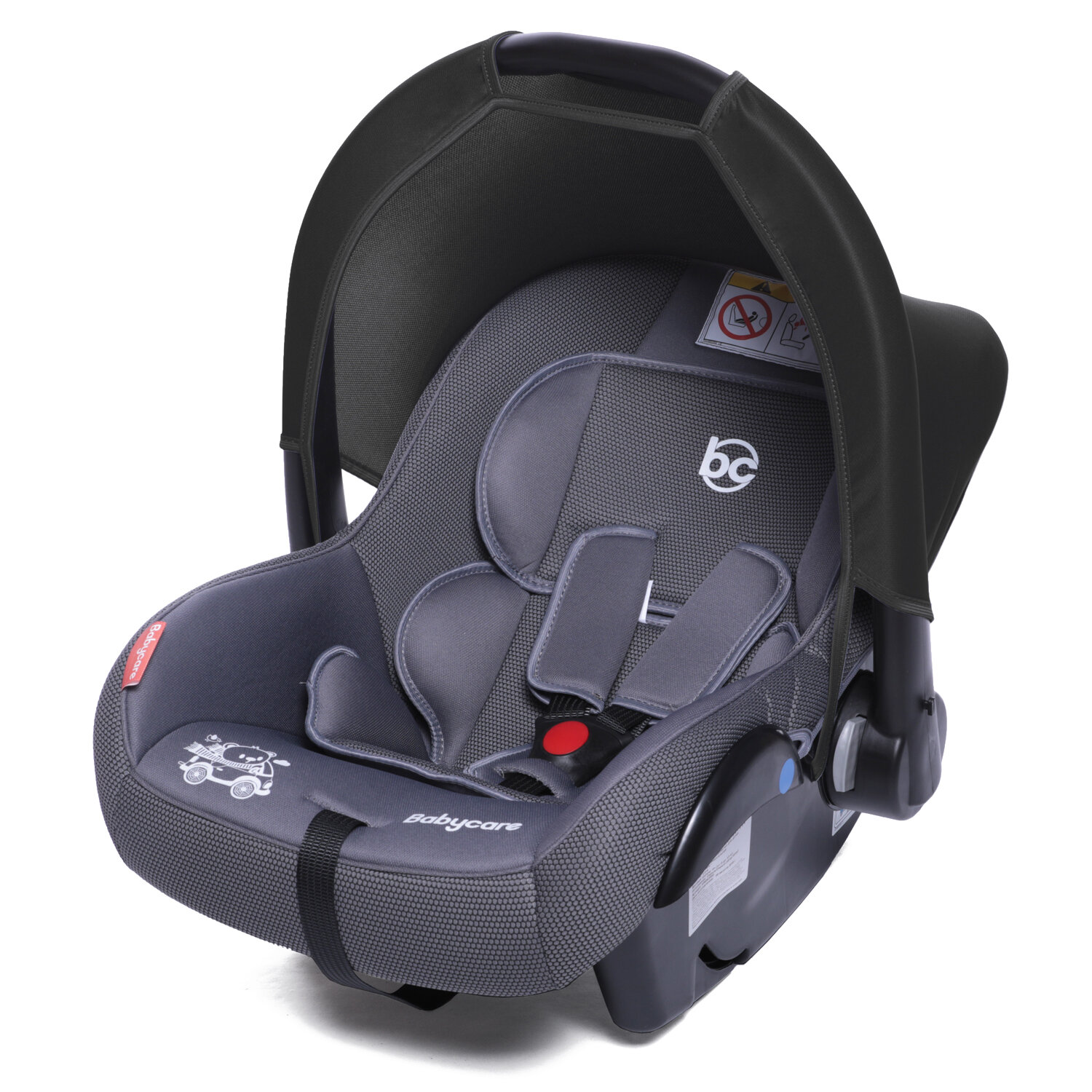 Baby Care Детское автомобильное кресло Lora гр 0+, 0-13кг, (0-1,5 лет), серый/серый