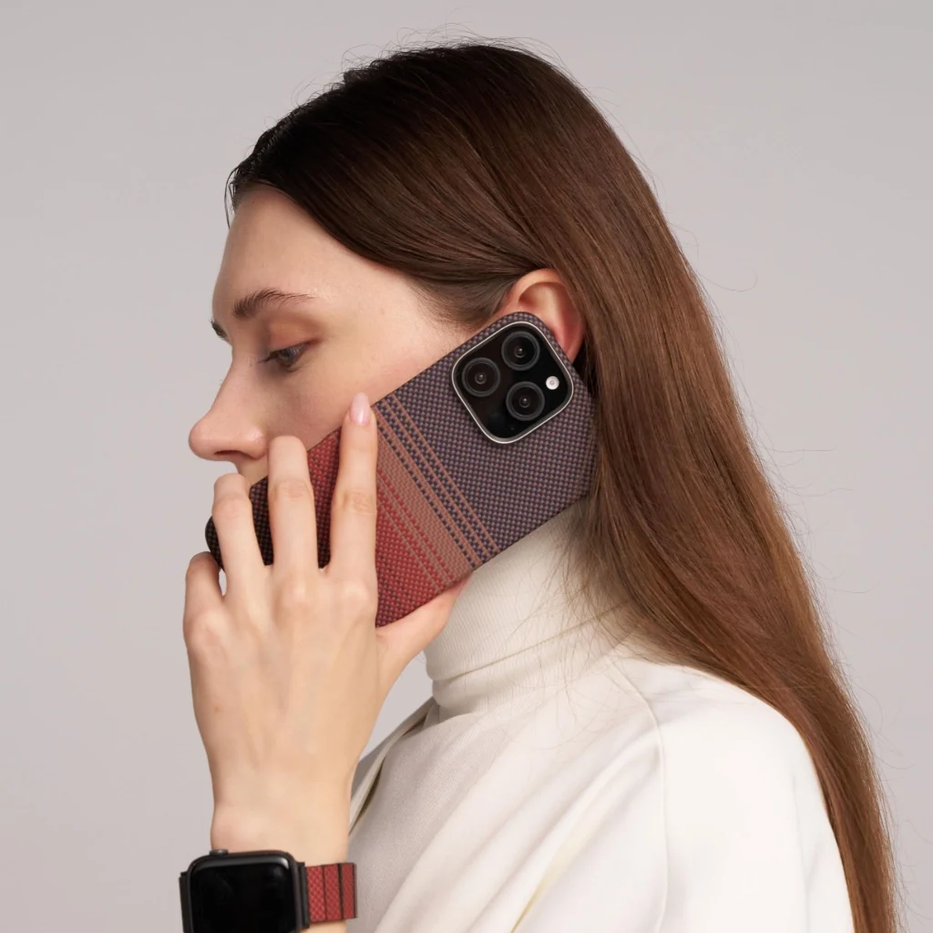 Чехол Pitaka Tactile Woven case для iPhone 16 Pro Max - Sunset — фото 1