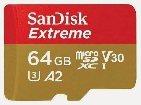 Изображение товара Карта памяти SanDisk Extreme microSDXC 64GB UHS-I A2 U3 R160/W60MB/s (SDSQXA2-064G-GN6MN)