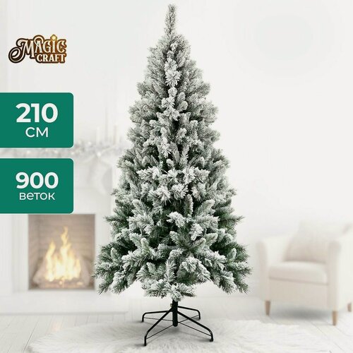 Изображение товара Елка искусственная новогодняя Magic Craft 210 см, ель напольная, пушистая, с подставкой, реалистичная