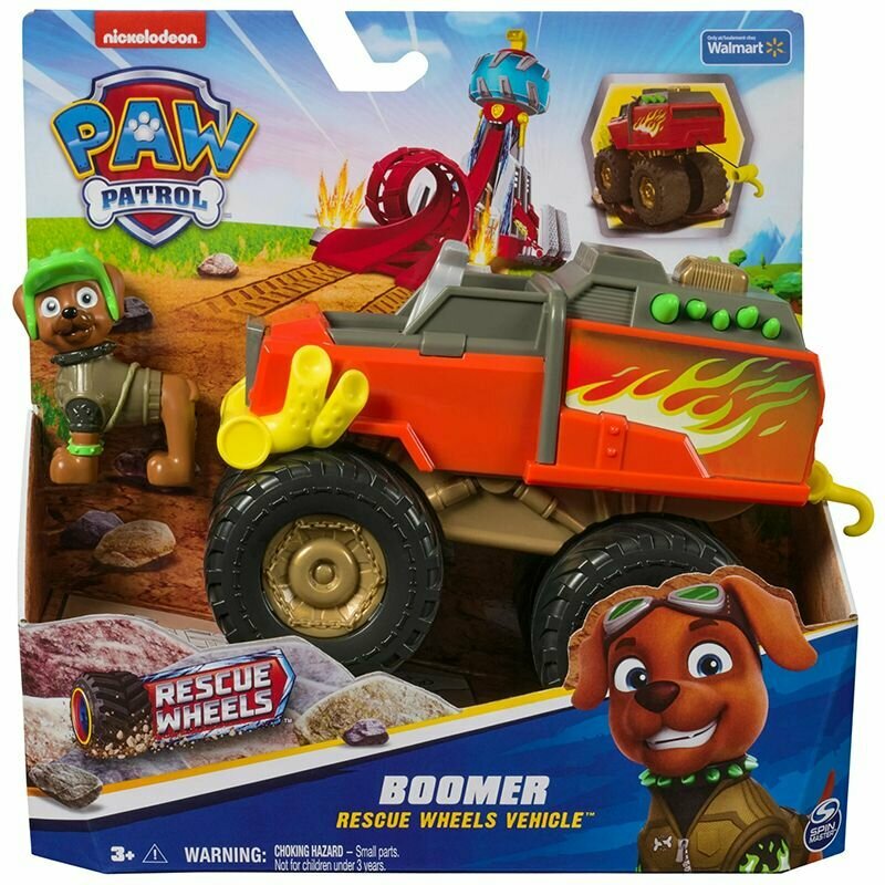 Spin Master Nickelodeon Paw Patrol Rescue Wheels Truck / Детская деформируемая машинка-сюрприз-спасатель со щенком и моделью автомобиля, подходит для детей от 4 лет и старше
