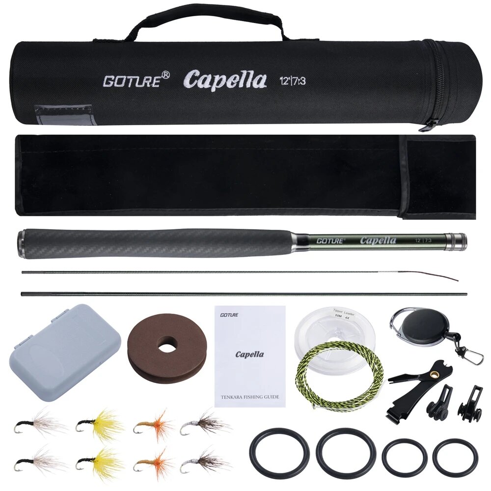 Goture Capella 1273 Tenkara удочка, карбон, набор
