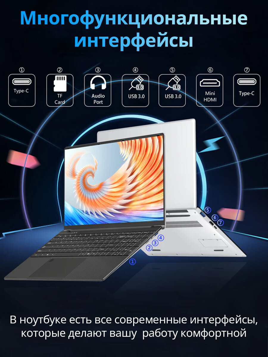 Ноутбук Yepbook-3, для работы и учёбы 11 600 мА*ч, Intel Celeron N100, Windows 11 Pro — фото 1