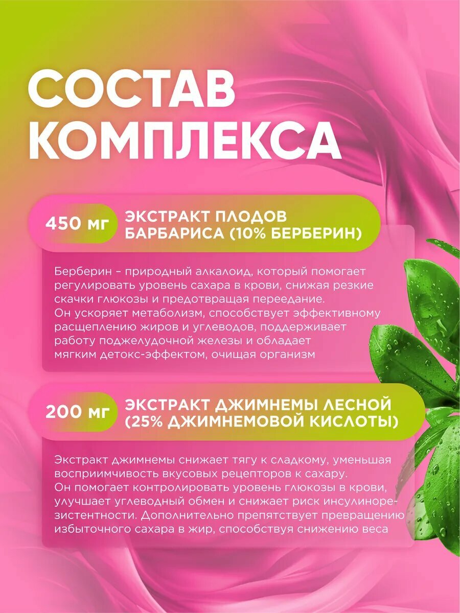 Бад Для Похудения Берберин, хром , джимнема, комплекс для похудения 60 капсул ГрибNik