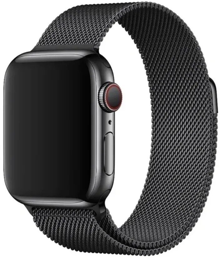 Ремешок для Apple Watch 42/44/45/49 мм миланская петля черный