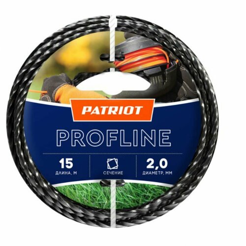 Леска Profline D 2,0 мм L 15 м (скрученный квадрат, черный)