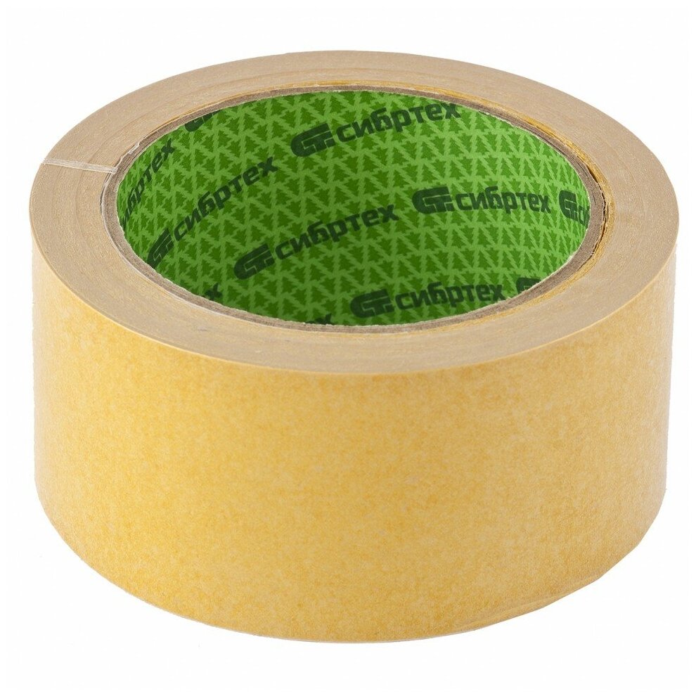 Лента клеящая двусторонняя, 50мм х 25м, на тканевой основе//Сибртех 88813