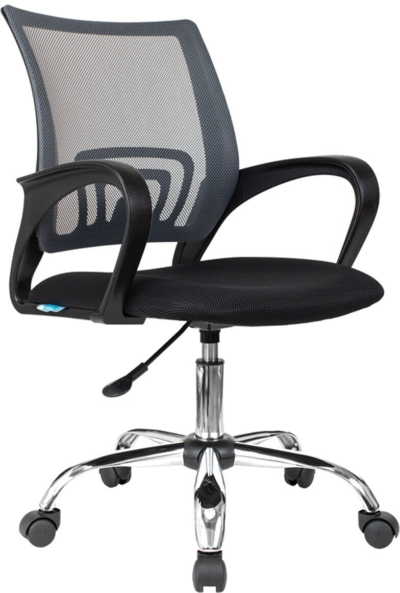 Кресло оператора Helmi HL-M95 R, 695, "Airy", СН, спинка сетка серая, сиденье ткань TW черная, пиастра (348713)