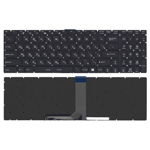 Клавиатура для ноутбука AMPERIN MSI GT72 GS60 GS70 GP62 GL72 GE72 черная с 7-цветной подсветкой