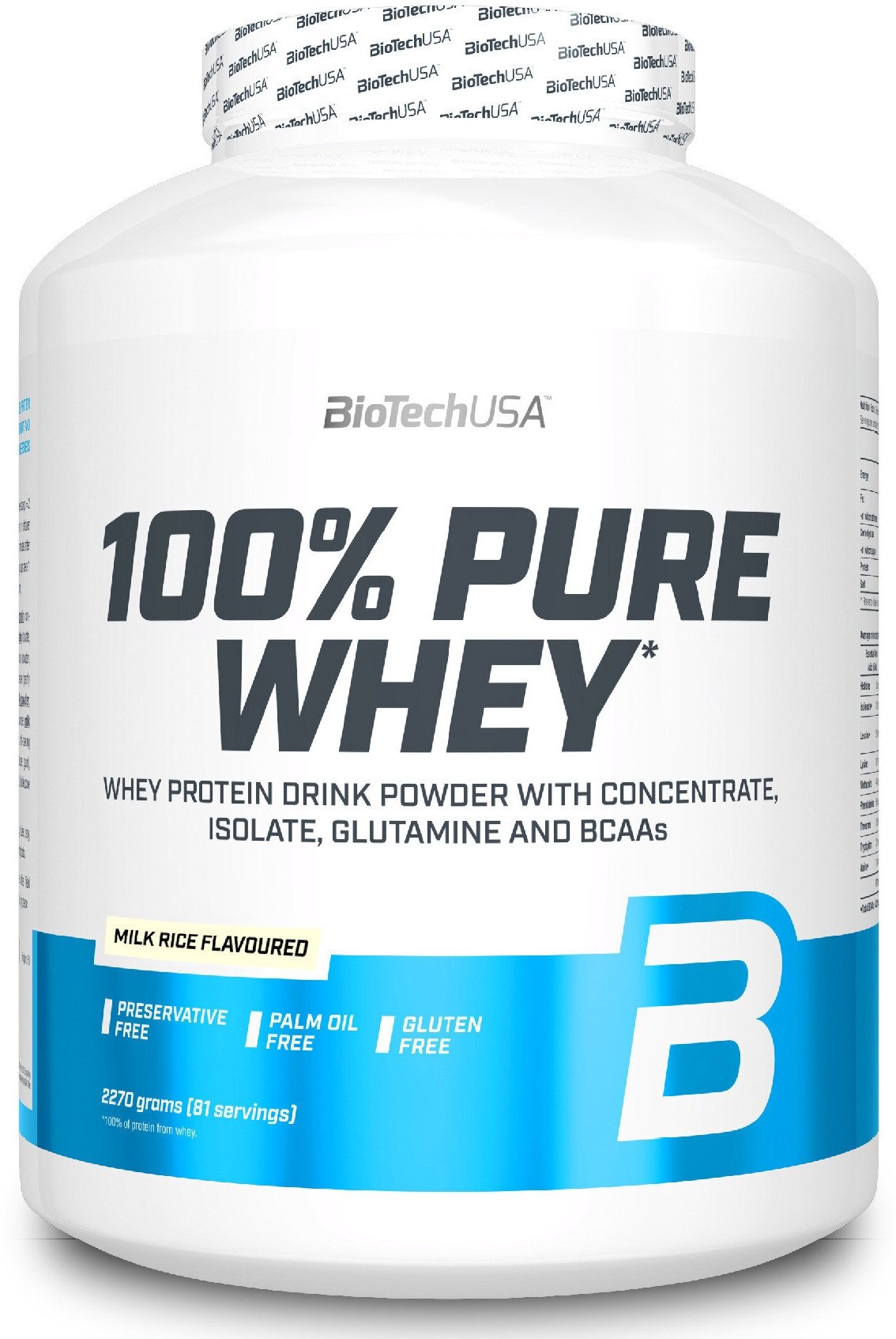 BioTechUSA 100% Pure Whey 2270 гр., рисовый пудинг