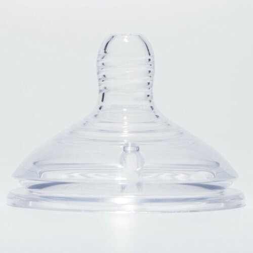 Соска силиконовая, антиколиковая на бутылочку, +6мес, широкое горло, 60мм, быстрый поток