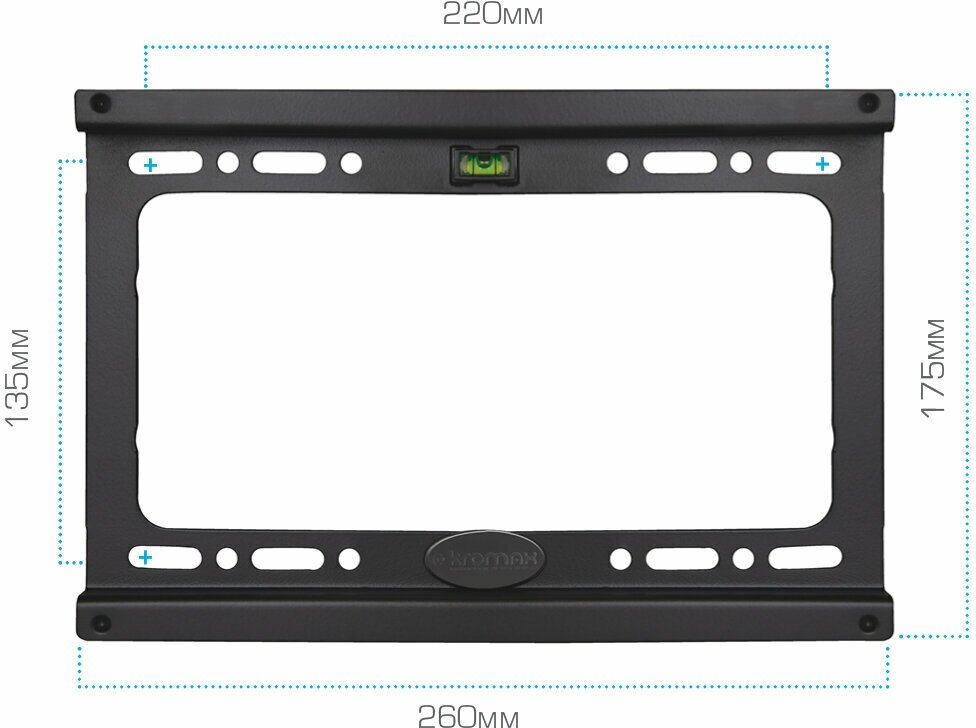 Кронштейн для телевизора на стену / крепление фиксированное Kromax IDEAL-5 / до 47 дюймов / vesa 200x200