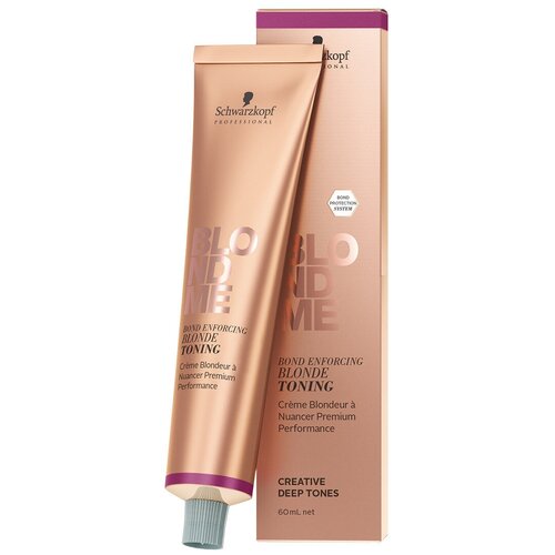 Schwarzkopf Professional Blondme тонирующий крем для волос Blonde toning Deep Tones, Nougat, 60 мл schwarzkopf professional blondme premium oil developer 12% 60 ml