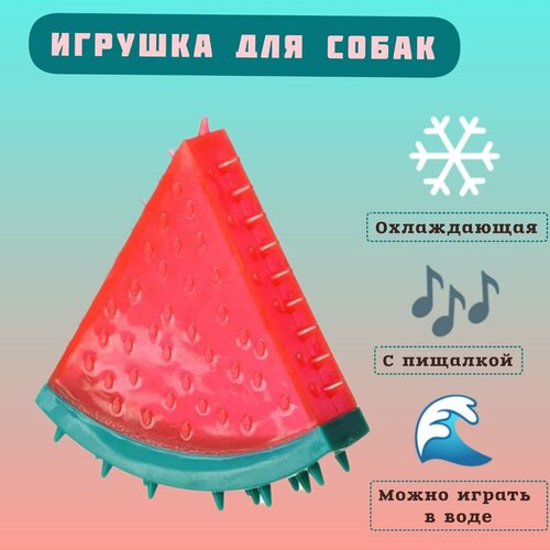 Игрушка для собак с пищалкой охлаждающая, резиновая игрушка для собак, Арбуз