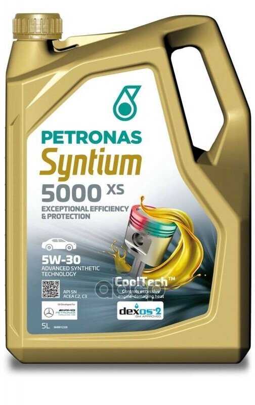 PETRONAS Syntium 5000 Xs 5W30 5L Масло Моторное Acea: c2/C3 Api: sn Vw 505.01 Mb 229.51 Bmw Ll-04 Dexos2