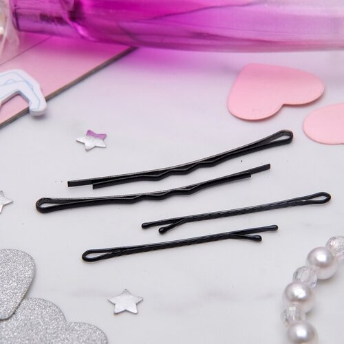 Невидимка для волос Ассорти набор 60 шт - 45 см15 шт - 65 см чёрный 264₽