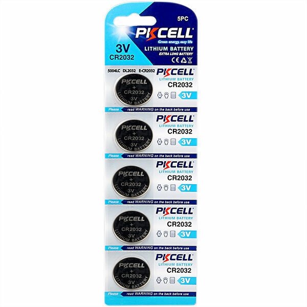 Батарейки PKCELL Lithium Button Cell CR2032, в упаковке: 5 шт.