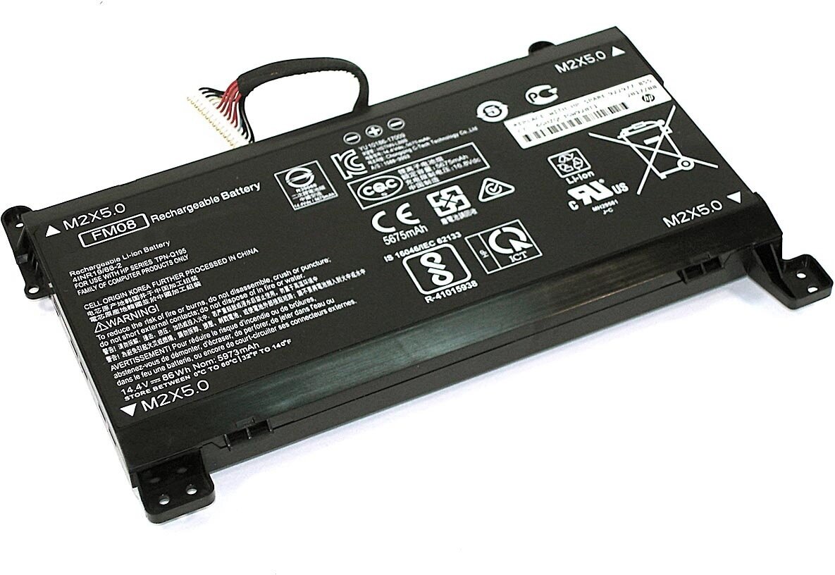 Аккумулятор FM08 для ноутбука HP 17-AN 16pin 14.4V 5700mAh черный