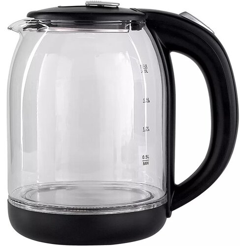 Чайник электрический RAF R-7833 2 л боросиликатное стекло с подсветкой черный 289900₽
