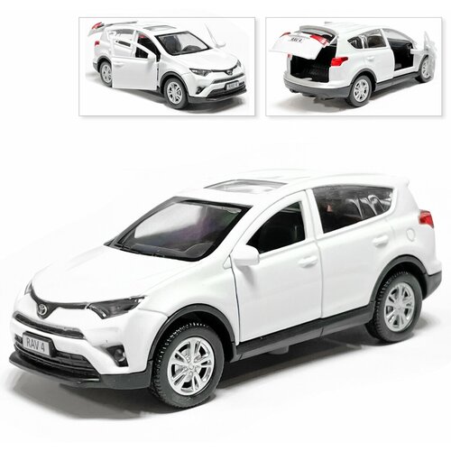 Машина Toyota RAV4, инерционная, белая, Технопарк, 12 см