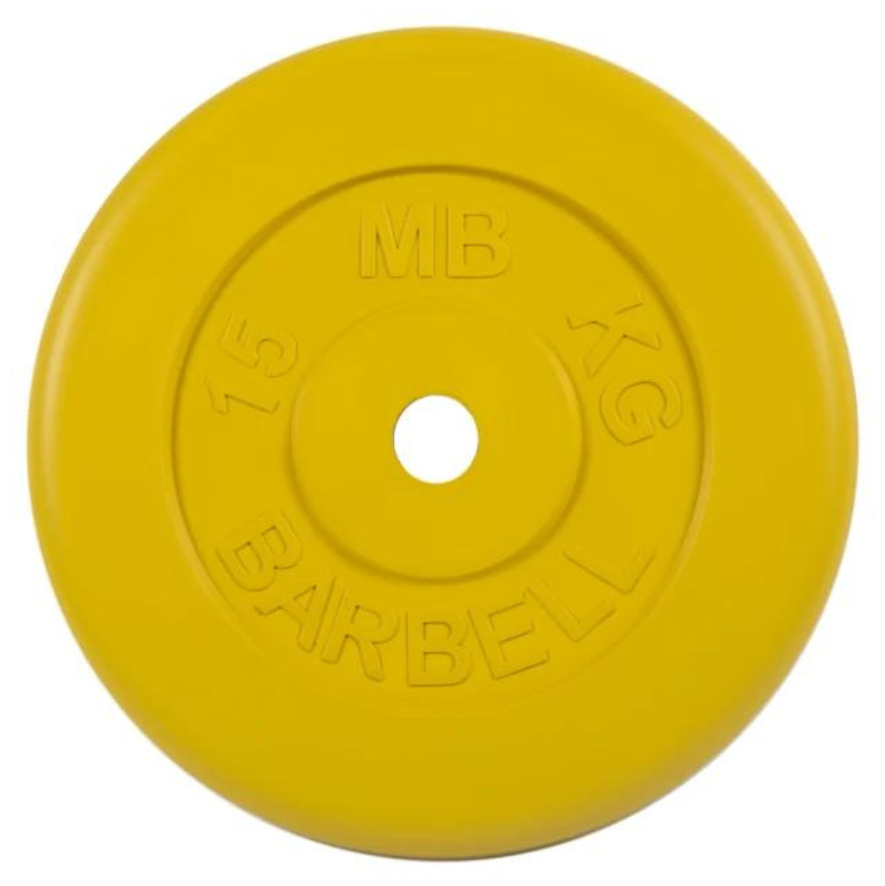 Диск MB Barbell Стандарт MB-PltC26 15 кг желтый