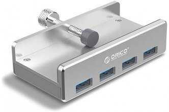 USB-концентратор ORICO MH4PU, разъемов: 4, серебристый