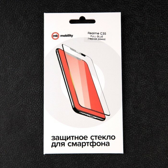 Защитный экран Red Line Realme C35 Full screen tempered glass FULL GLUE черный УТ000031657 - фото №12