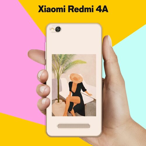 Силиконовый чехол на Xiaomi Redmi 4A Девушка в черном / для Сяоми Редми 4А силиконовый чехол на xiaomi redmi 4a девушка в черном для сяоми редми 4а