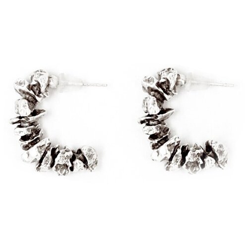 фото Серьги бижутерные крученный лист (замок-гвоздик, бижутерный сплав, серебристый) 53330 otokodesign