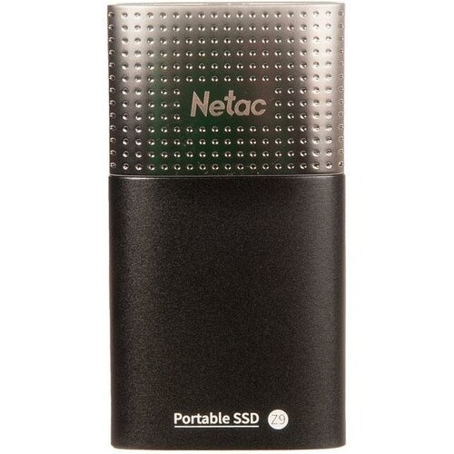 твердотельный накопитель netac 500 гб nt01z9 500g 32bk SSD External Netac 500Gb Z9 (USB3.2, up to 550/480MBs, 90х47.5х11.5mm, Aluminium+Plastic)