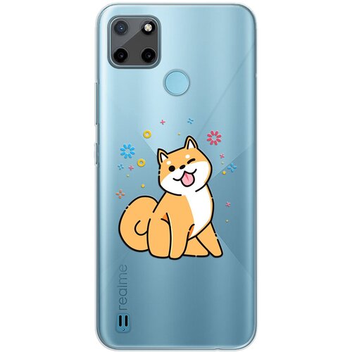 Силиконовый чехол Mcover для Realme C21y с рисунком Собака Сиба-ину силиконовый чехол mcover для apple iphone x с рисунком собака сиба ину