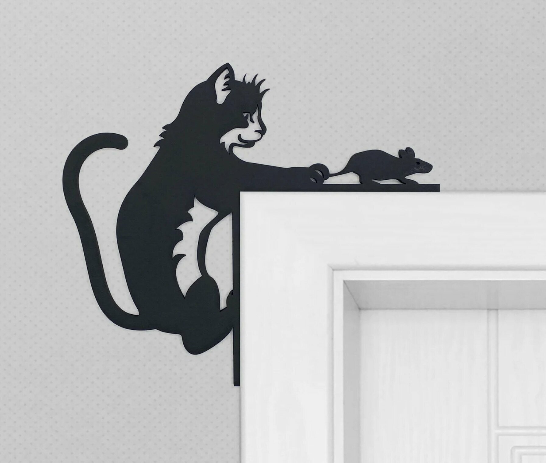 Панно 30х30 см "Кошки мышки" декоративное настенное чёрное, декор на стену, картина