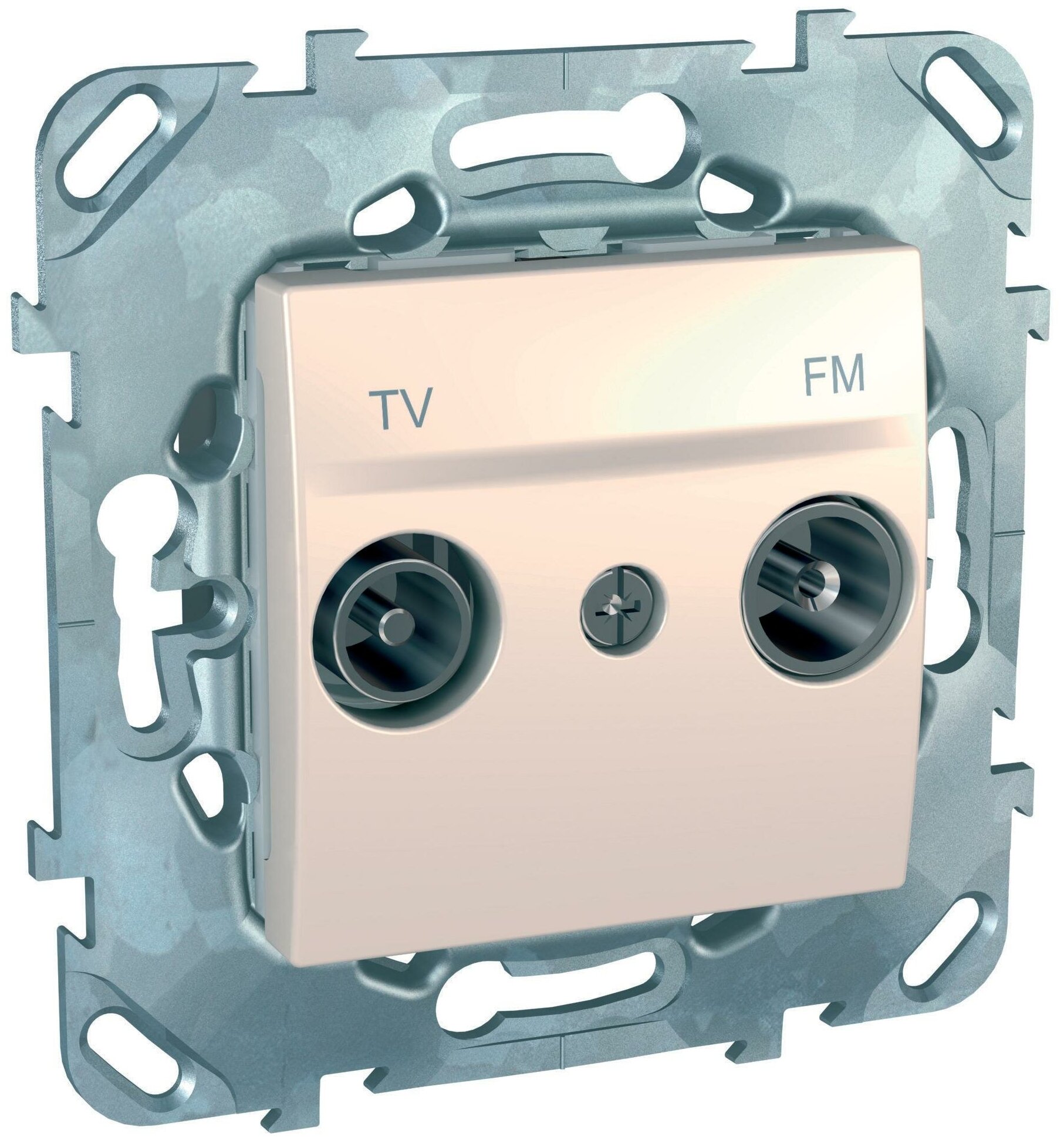 Unica MGU5.451.25ZD Розетка телевизионная (TV+Radio, под рамку, скрытая установка, бежевая) Schneider Electric - фото №1